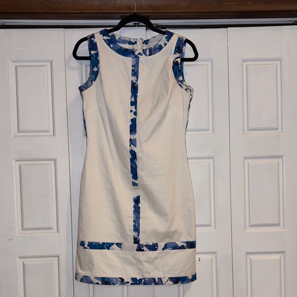 Lauren Ralph Lauren Dresses & Skirts - Lauren Ralph Lauren White Dress with Blue Floral Accents